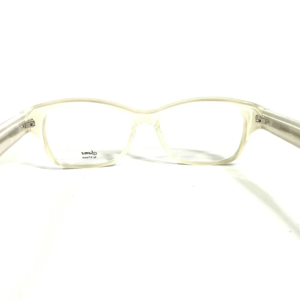Sama Eyeglasses Frames CHELSEA BER/CRM Black Clear Cream Square 49-16-130